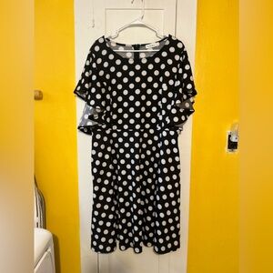 Black/white polka dot dress